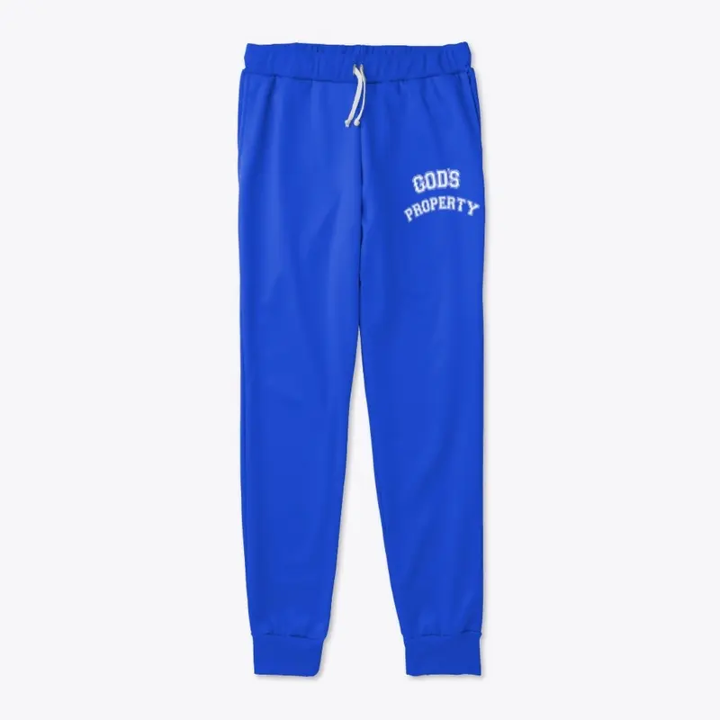 White Letters God's Property sweatpants